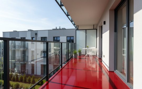 Żywica na taras balkonowy w kolorze czerwonym RAL 3009