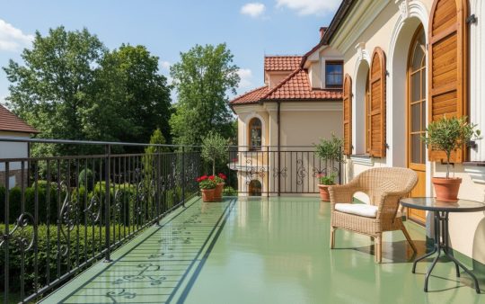 Żywica poliuretanowa do balkonu w kolorze zielonym RAL 6011