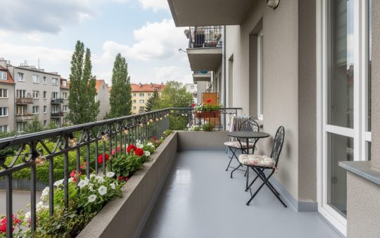 Posadzka żywiczna balkonowa w szarym srebrzystym RAL 7001