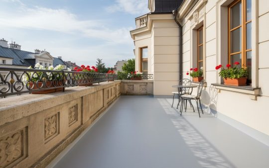 Posadzka balkonowa poliuretanowa w szarym agatowym RAL 7038