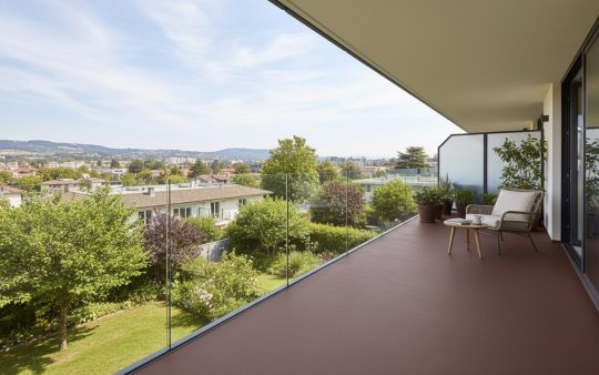 System żywiczny na balkon w brązowym czekoladowym RAL 8017