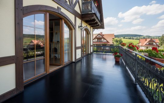 Nawierzchnia tarasowa z żywicy poliuretanowej w czerni głębokiej RAL 9005